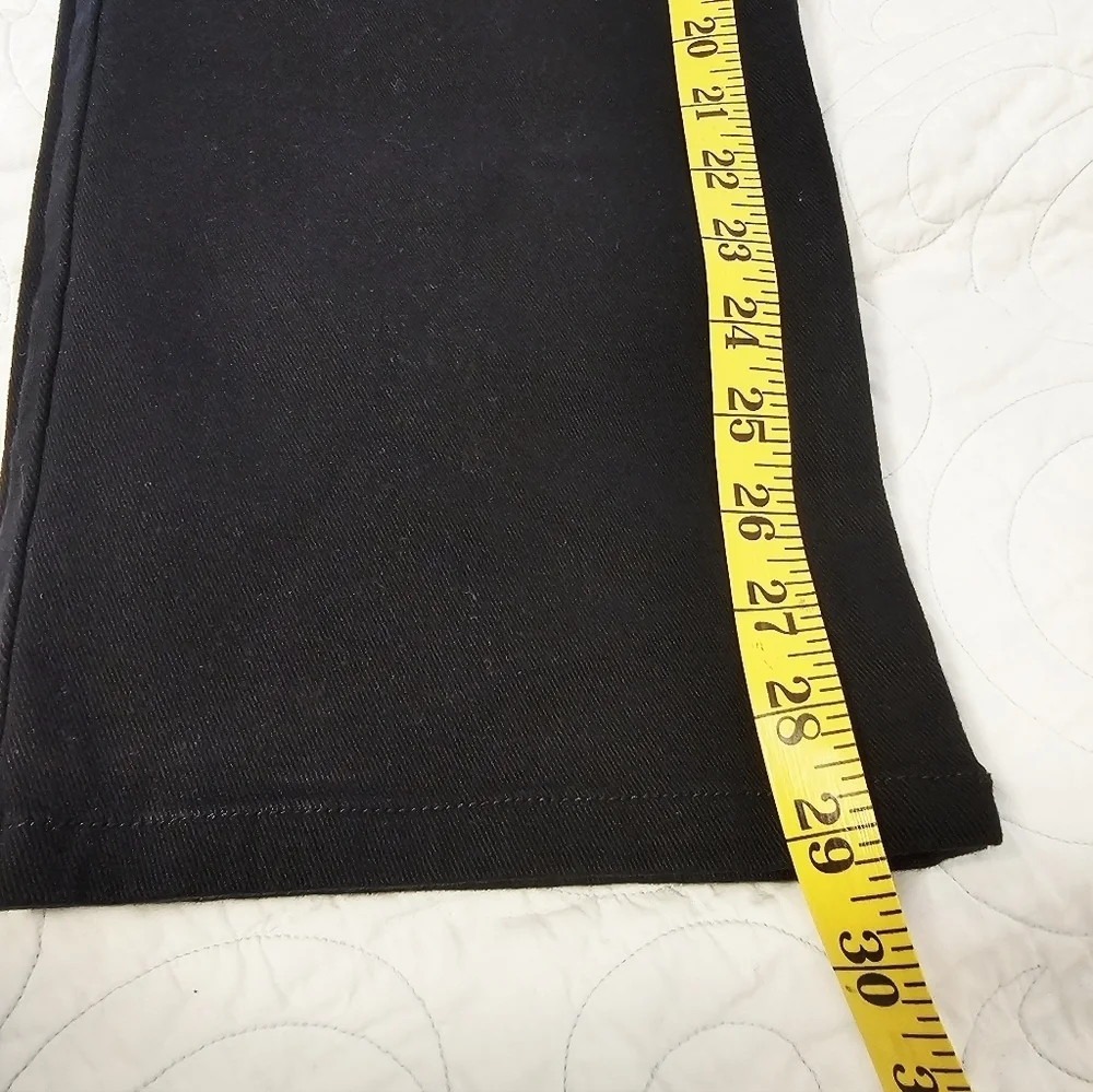 Gloria Vanderbilt Amanda Black Denim Tapered Leg Classic Jeans Womens 16 Short